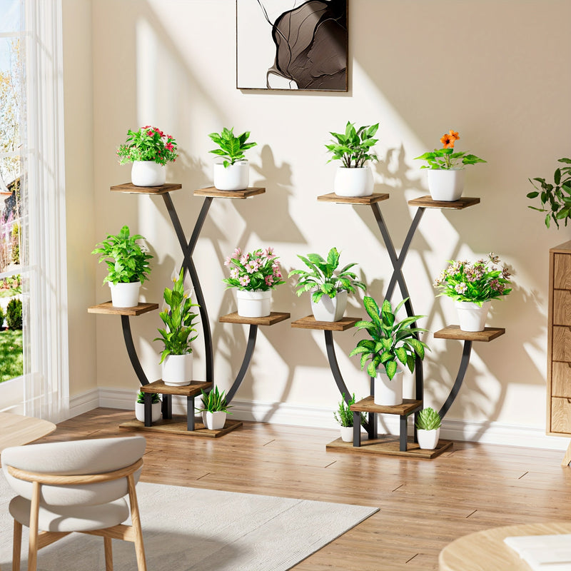 Suporte para plantas de interior com 2 peças e luzes de cultivo