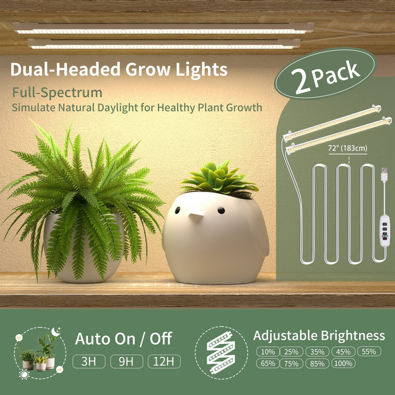 2 peças de suportes de plantas com luz LED de 5 níveis