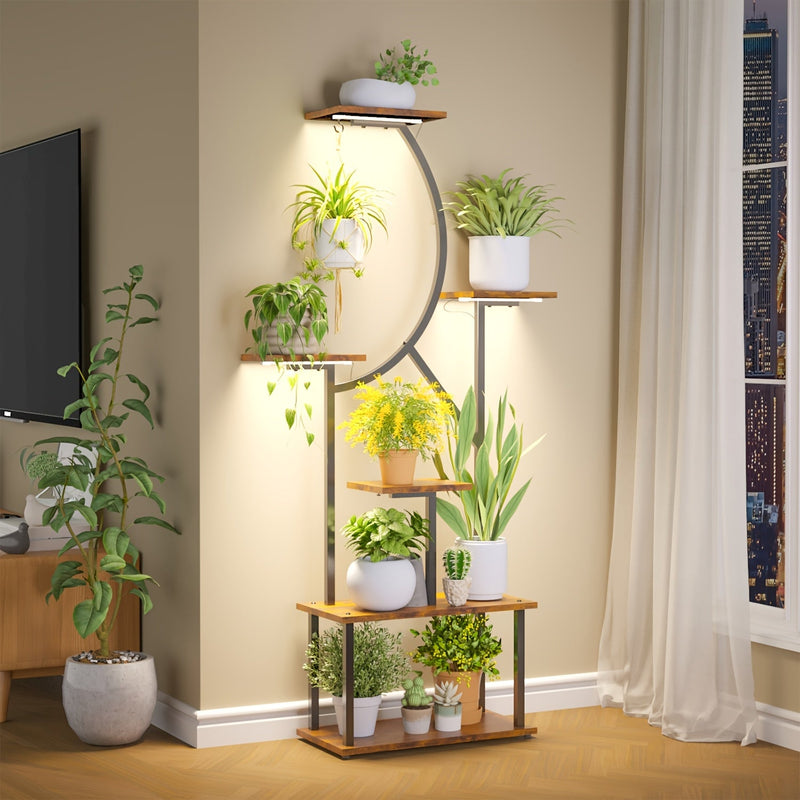 Suporte para plantas de 6 níveis para áreas internas