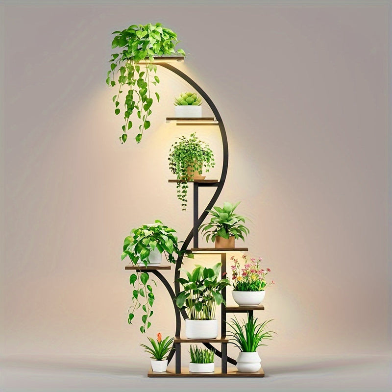 Suporte de planta interno com luz de crescimento com 8 níveis
