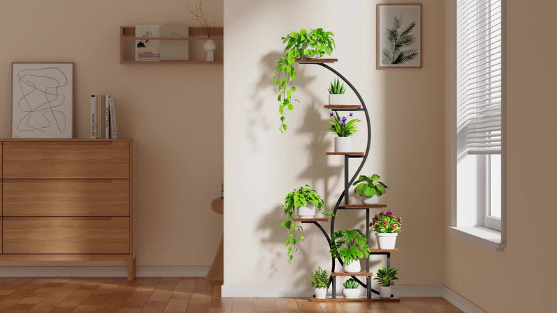 Suporte de planta interno com luz de crescimento com 8 níveis
