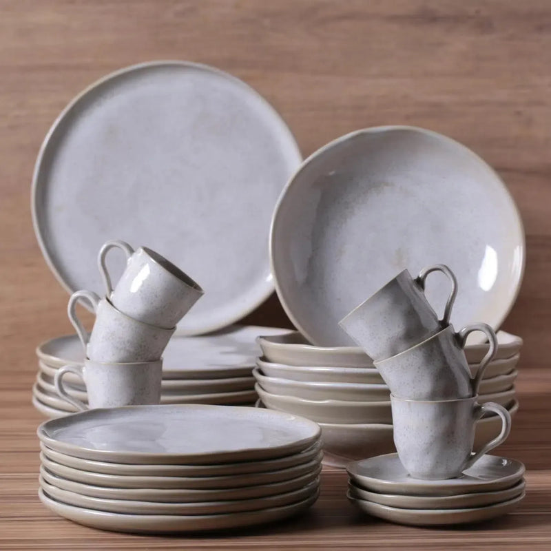 Aparelho de Jantar Stoneware Bio Latte 30 Peças Porto Brasil