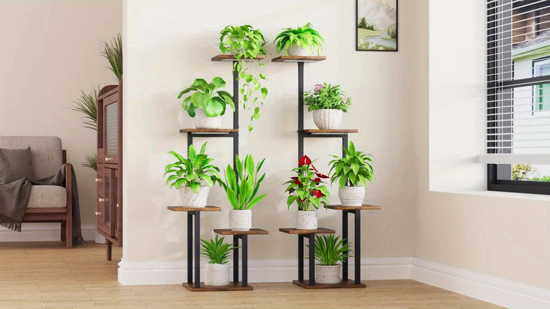 2 peças de suportes de plantas com luz LED de 5 níveis
