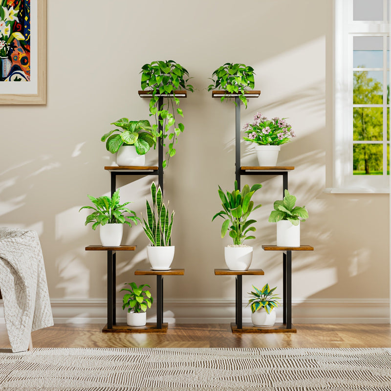 2 peças de suportes de plantas com luz LED de 5 níveis